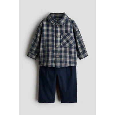 H&m Babies'  2-piece Cotton Set In Blue