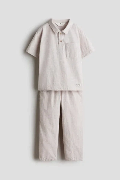 H&m Kids'  2-piece Cotton Set In Neutral