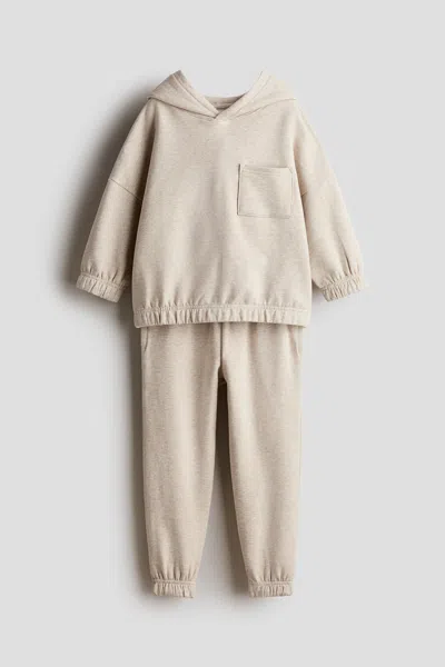 H&m Kids' 2-piece Cotton Sweatshirt Set In Neutral