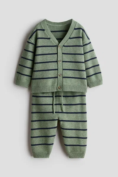 H&m Kids' 2-piece Cotton-knit Set In Green