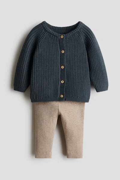 H&m Babies' 2-piece Cotton-knit Set In Multi