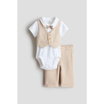 H&m Babies'  2-piece Dressy Set In White