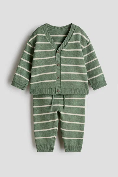 H&m Kids' 2-piece Fine-knit Cotton Set In Gray