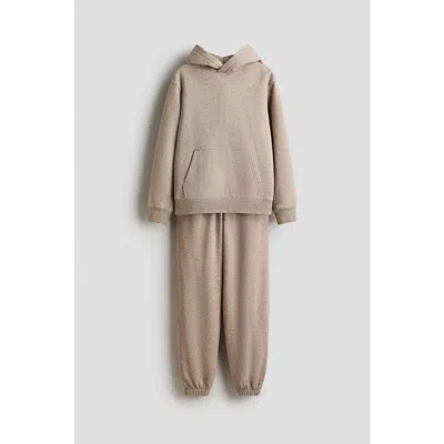 H&m Kids'  2-piece Hoodie And Joggers Set In Brown