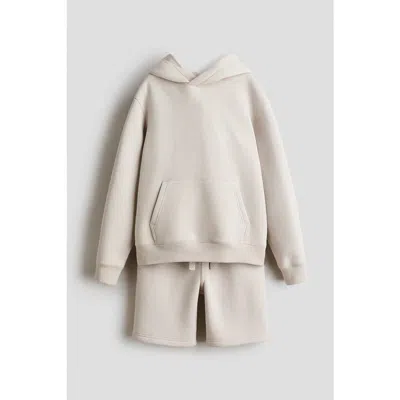 H&m Kids'  2-piece Hoodie And Sweatshorts Set In Gray