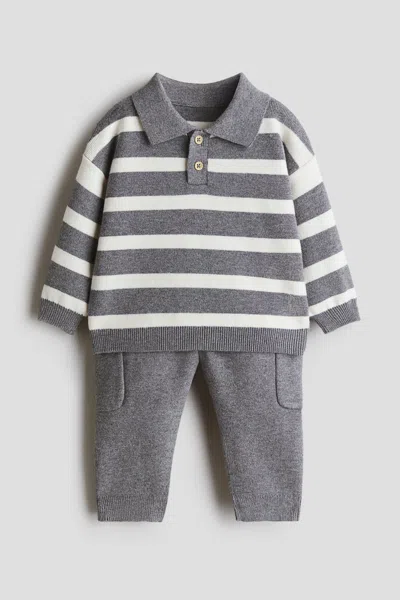 H&m Kids' 2-piece Knit Set In Gray