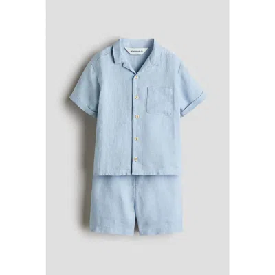 H&m Kids'  2-piece Linen Set In Blue