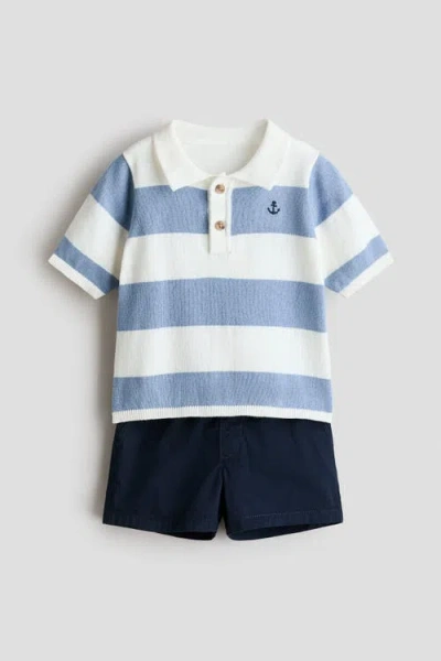 H&m Babies'  2-piece Polo Shirt And Shorts Set In Multi