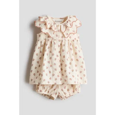 H&m Babies'  2-piece Printed Cotton Set In Neutral