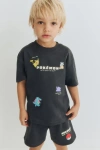 H&m Kids'  2-piece Printed Set In Black