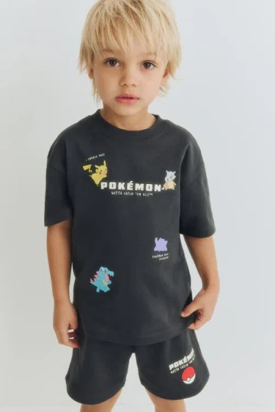 H&m Kids'  2-piece Printed Set In Black