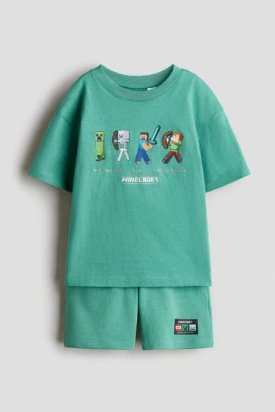 H&m Kids'  2-piece Printed Set In Gray
