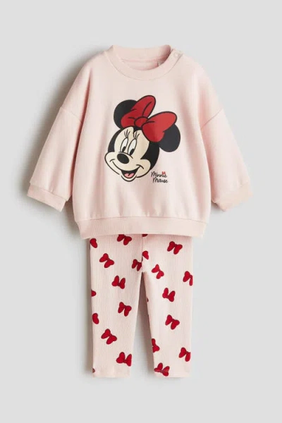 H&m Babies'  2-piece Printed Set In Pink