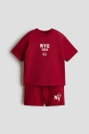 H&m Kids'  2-piece Printed Set In Red