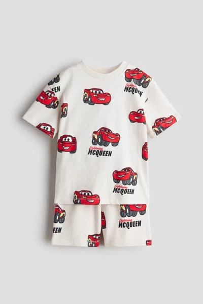 H&m Kids'  2-piece Printed Set In White