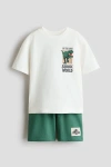 H&m Kids'  2-piece Printed Set In White
