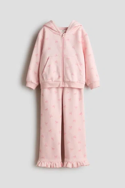 H&m Kids'  2-piece Printed Sweatshirt Set In Pink