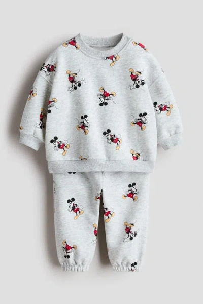 H&m Babies'  2-piece Printed Sweatshirt Set In Multi