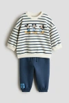 H&m Babies'  2-piece Printed Sweatshirt Set In Multi