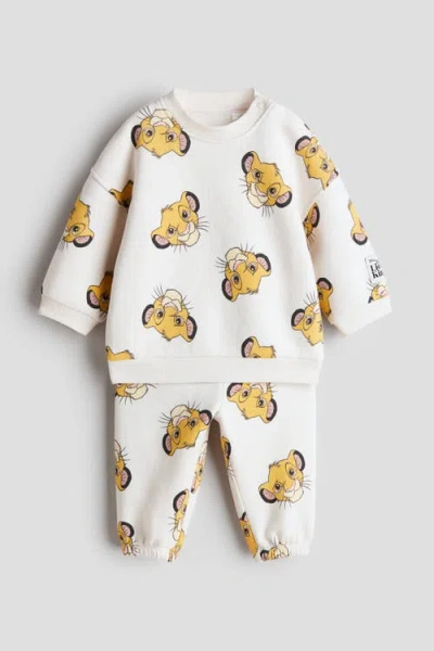 H&m Babies'  2-piece Printed Sweatshirt Set In Multi