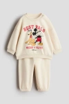 H&m Babies'  2-piece Printed Sweatshirt Set In Brown
