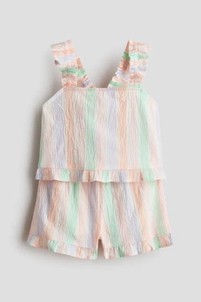 H&m Kids'  2-piece Ruffle-trimmed Cotton Set In Multi