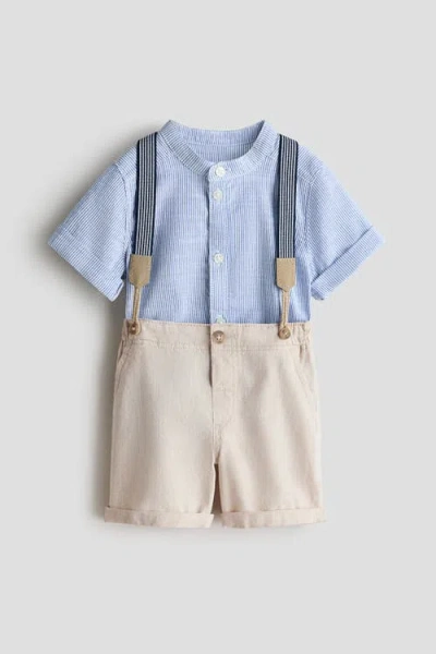 H&m Babies'  2-piece Set With Braces In Blue