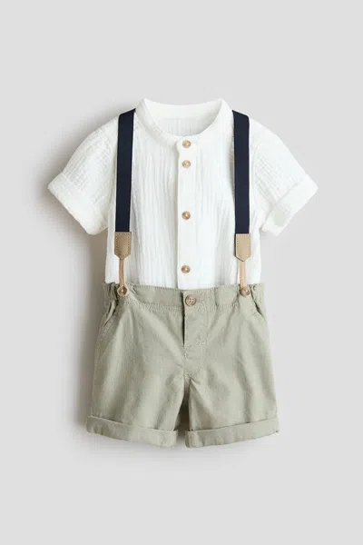 H&m Kids' 2-piece Set With Suspenders In Multi