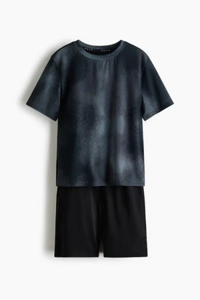 H&m Kids'  2-piece Sports Set With Drymove In Black