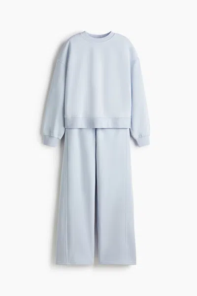 H&m 2-piece Sweatshirt And Joggers Set In Blue