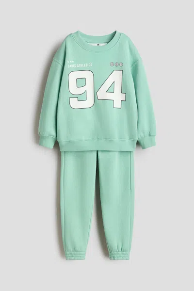 H&m Kids' 2-piece Sweatshirt And Joggers Set In Gray