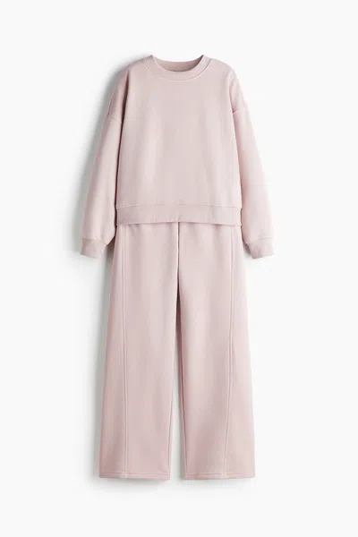 H&m 2-piece Sweatshirt And Joggers Set In Pink