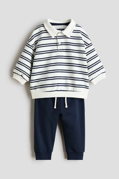 H&m Kids' 2-piece Sweatshirt And Joggers Set In Blue