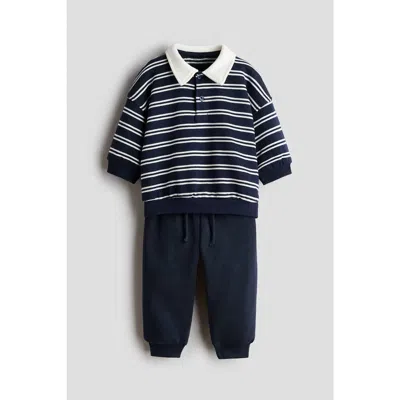H&m Babies'  2-piece Sweatshirt And Joggers Set In Blue