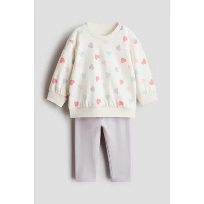 H&m Babies'  2-piece Sweatshirt And Leggings Set In Multi
