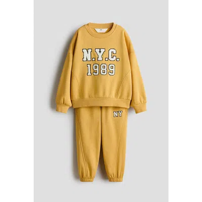 H&m Kids'  2-piece Sweatshirt Set In Yellow