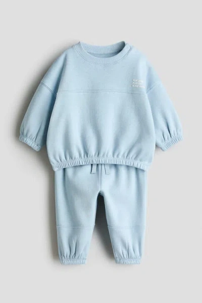 H&m Babies'  2-piece Sweatshirt Set In Blue