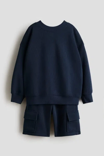H&m Kids'  2-piece Sweatshirt Set In Blue