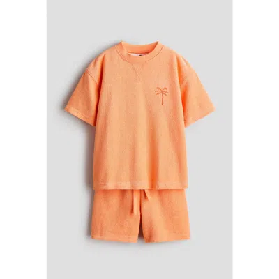 H&m Kids'  2-piece Terry Set In Orange