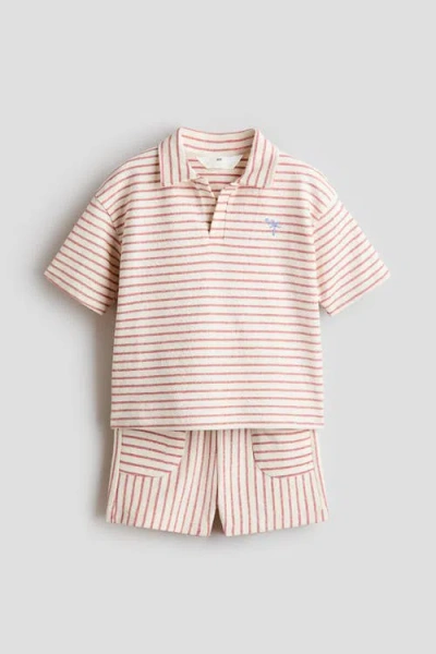 H&m Kids'  2-piece Textured Cotton Set In Multi