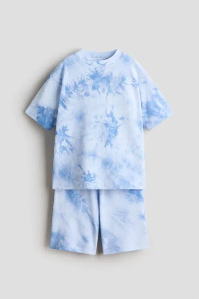 H&m Kids'  2-piece Tie-dye Cotton Set In Blue