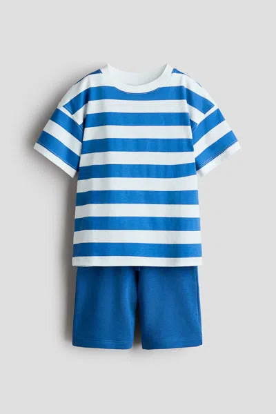 H&m Kids' 2-piece T-shirt And Shorts Set In Black