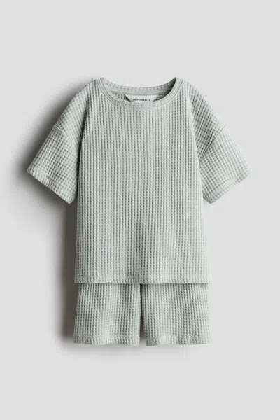 H&m Kids' 2-piece Waffled Jersey Set In Multi