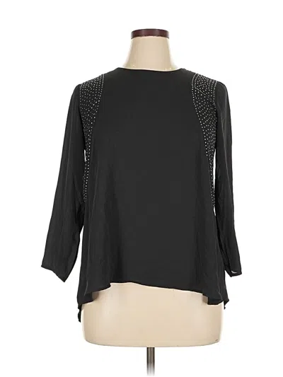 Pre-owned H&m 3/4 Sleeve Blouse In Black