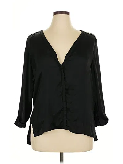 Pre-owned H&m 3/4 Sleeve Blouse In Black