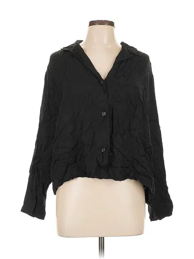 Pre-owned H&m 3/4 Sleeve Blouse In Black