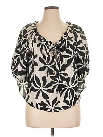 Pre-owned H&m 3/4 Sleeve Blouse In Black