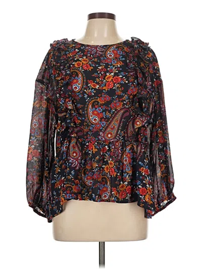 Pre-owned H&m 3/4 Sleeve Blouse In Black