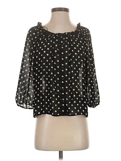 Pre-owned H&m 3/4 Sleeve Blouse In Black
