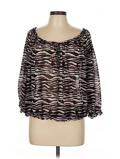 Pre-owned H&m 3/4 Sleeve Blouse In Black